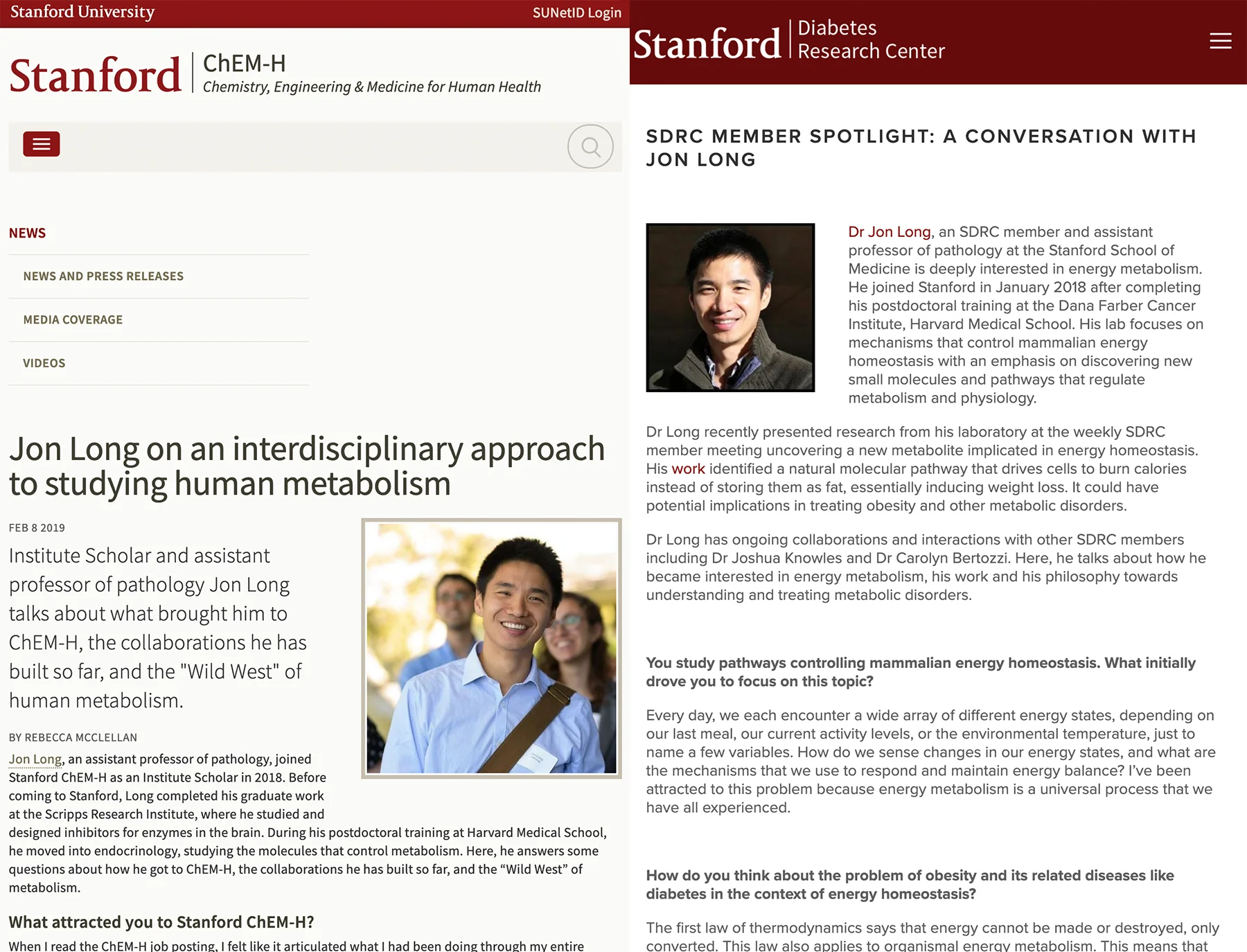 News coverage from Stanford ChEM-H and the SDRC