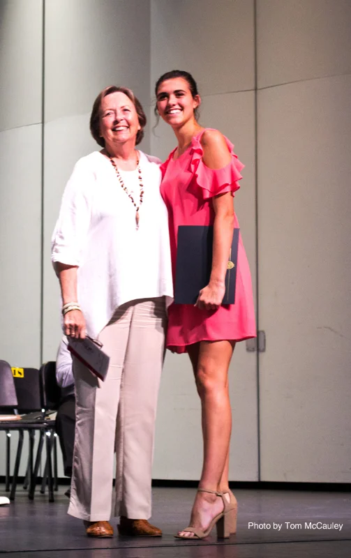 2017-2018 Vero Beach Art Club President Anne Malsbary with Scholarship recipient Brenna Duncanson