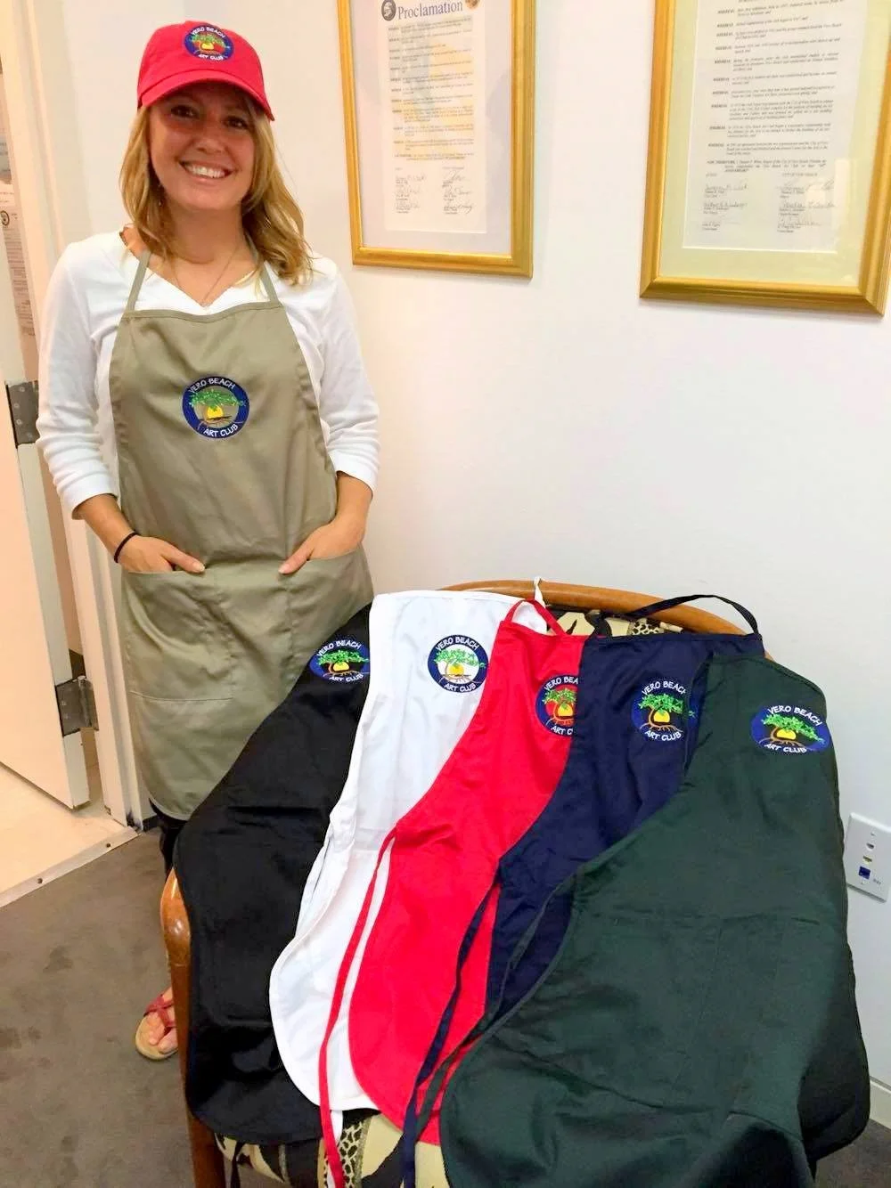 Aprons available in 7 great colors, look great when creating your artwork