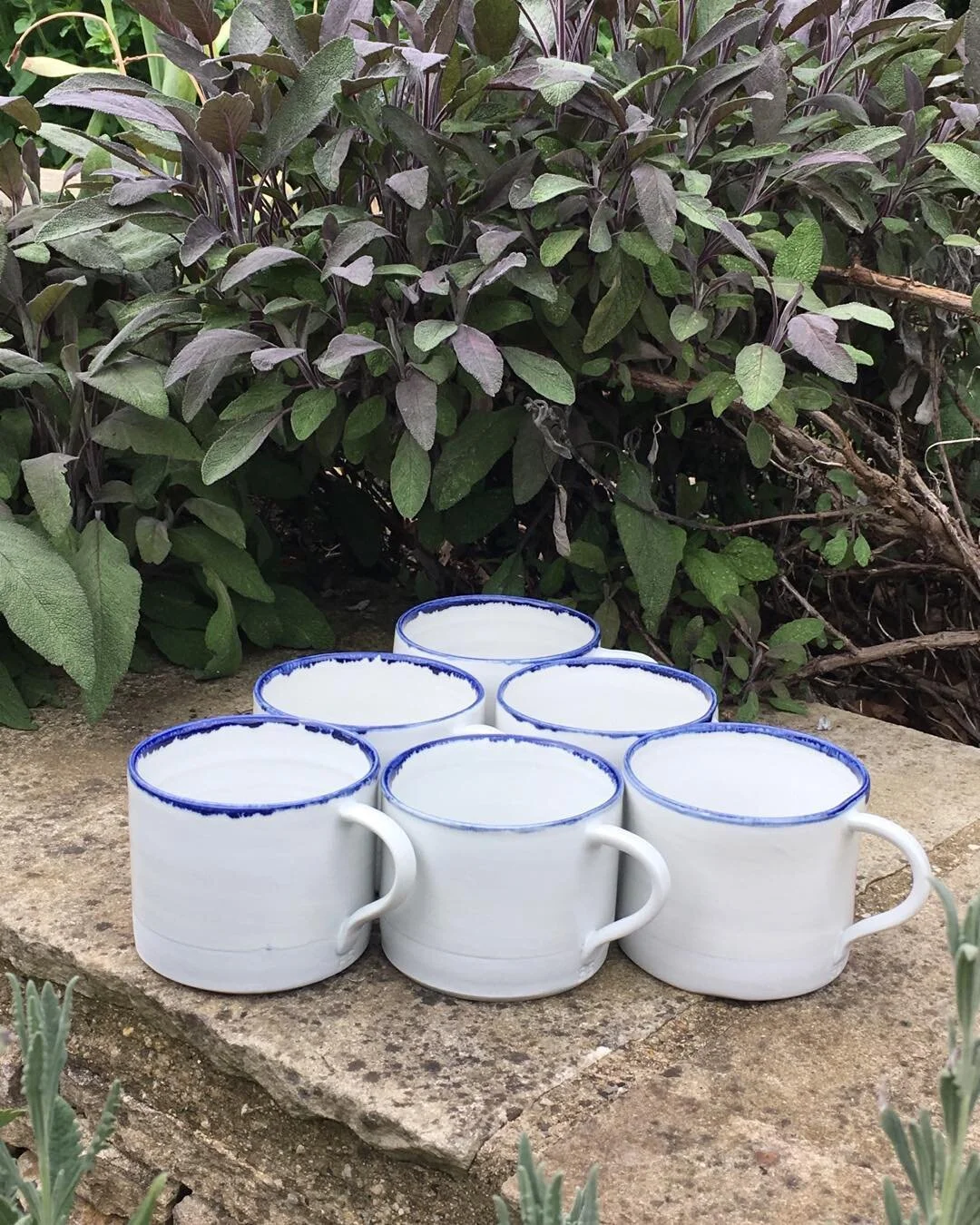 Cappuccino mugs ready to be delivered #porcelain #Cotswold potter #Daylesford #workshops #glazing #ceramics