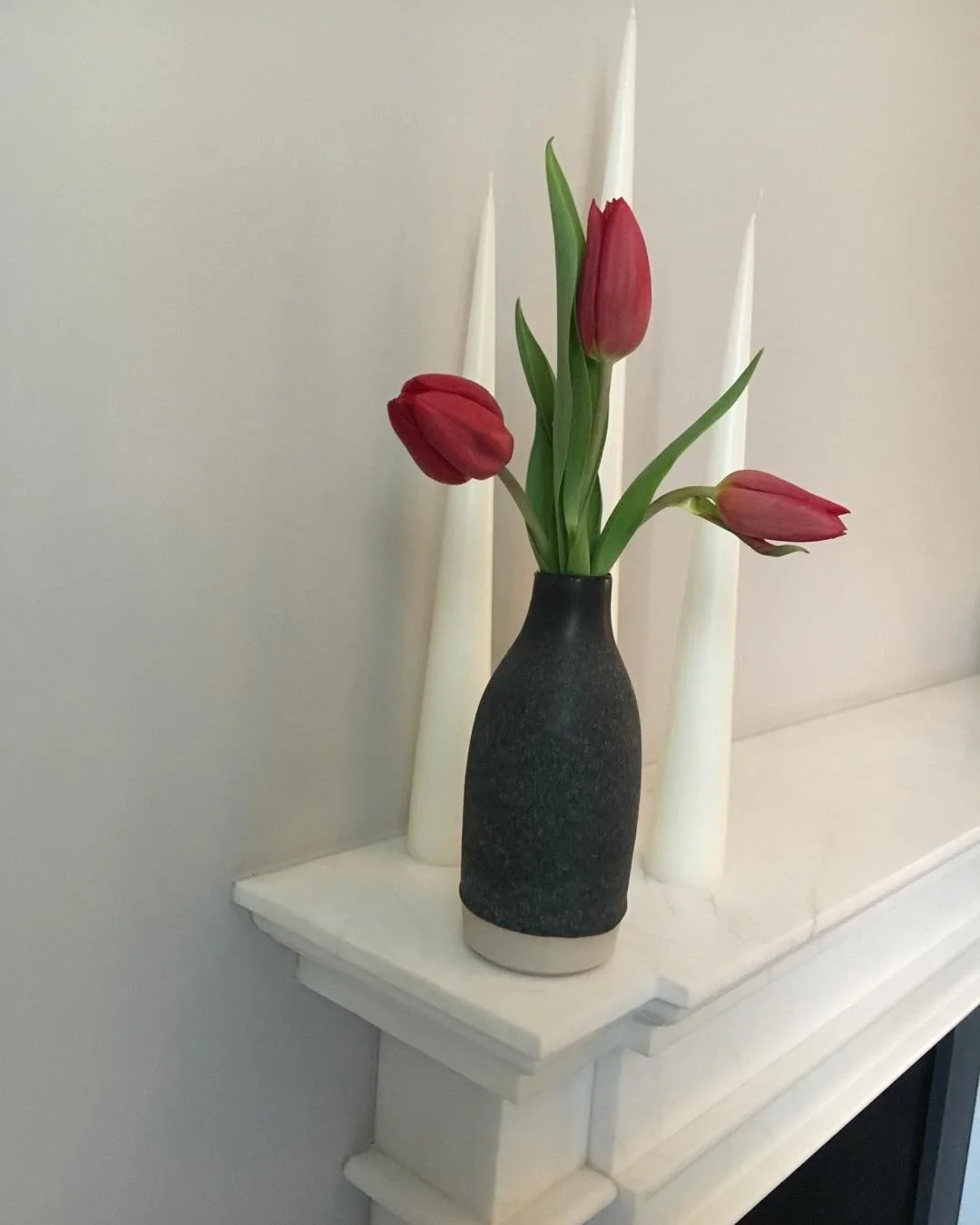 Happy Valentines Day #red #flowers #pottery #stoneware #mattglazes #studiopotter