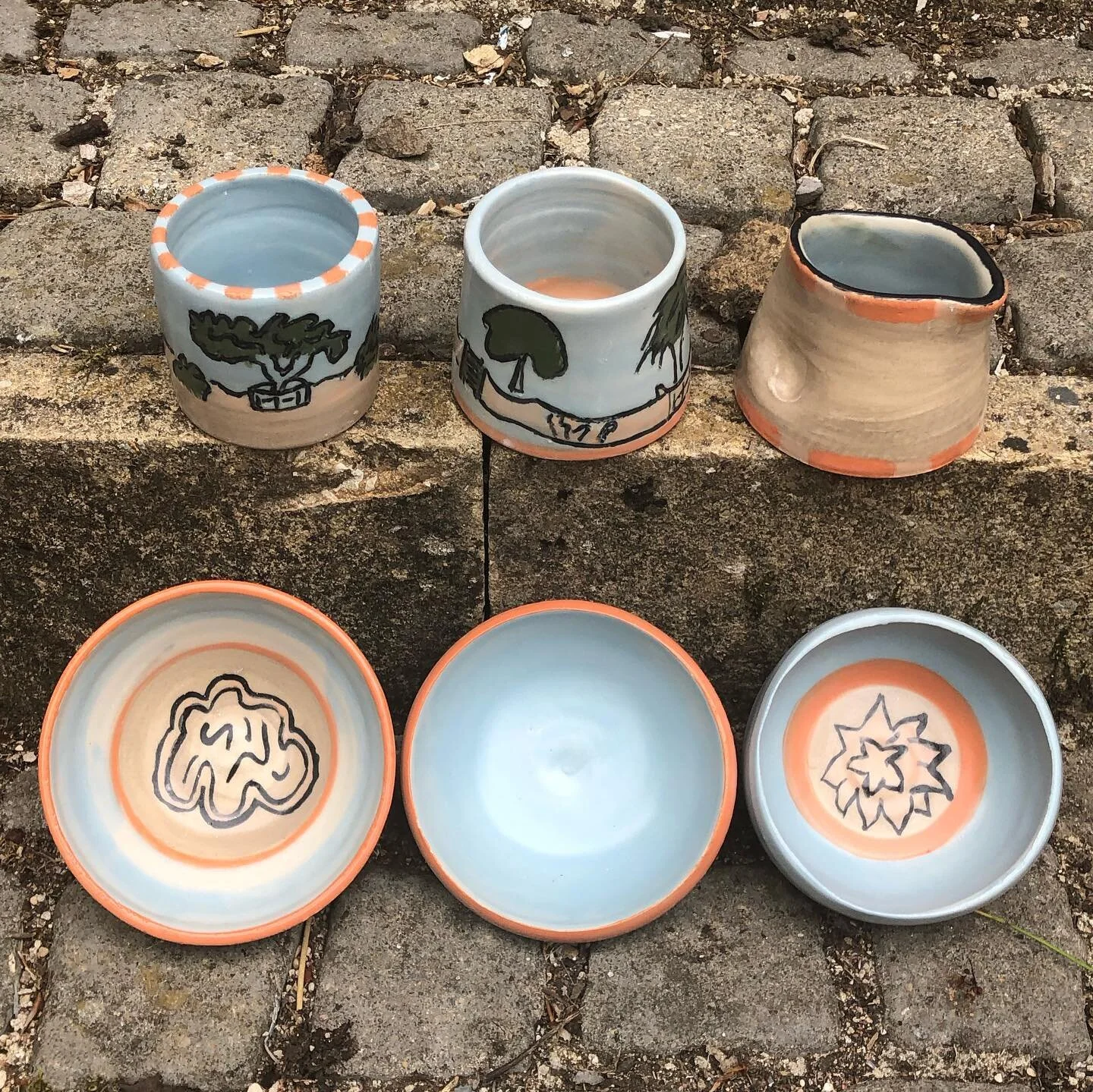 A new student&rsquo;s first attempt at potting, inspired by the photo of a mug and a wish to incorporate an image of a  tree from his garden #ceramicworkshops #ceramics #contemporaryceramics #stoneware #independantpotter #inspiration