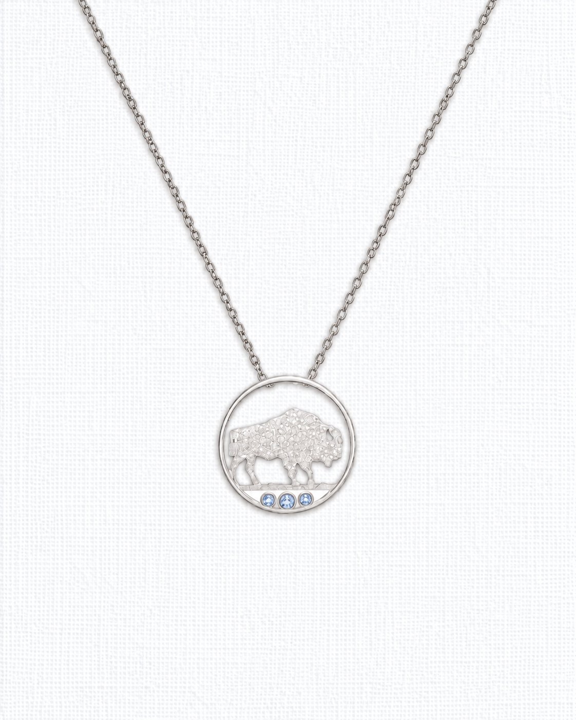 Sterling Silver Matte Finish Circle Buffalo Pendant.jpg