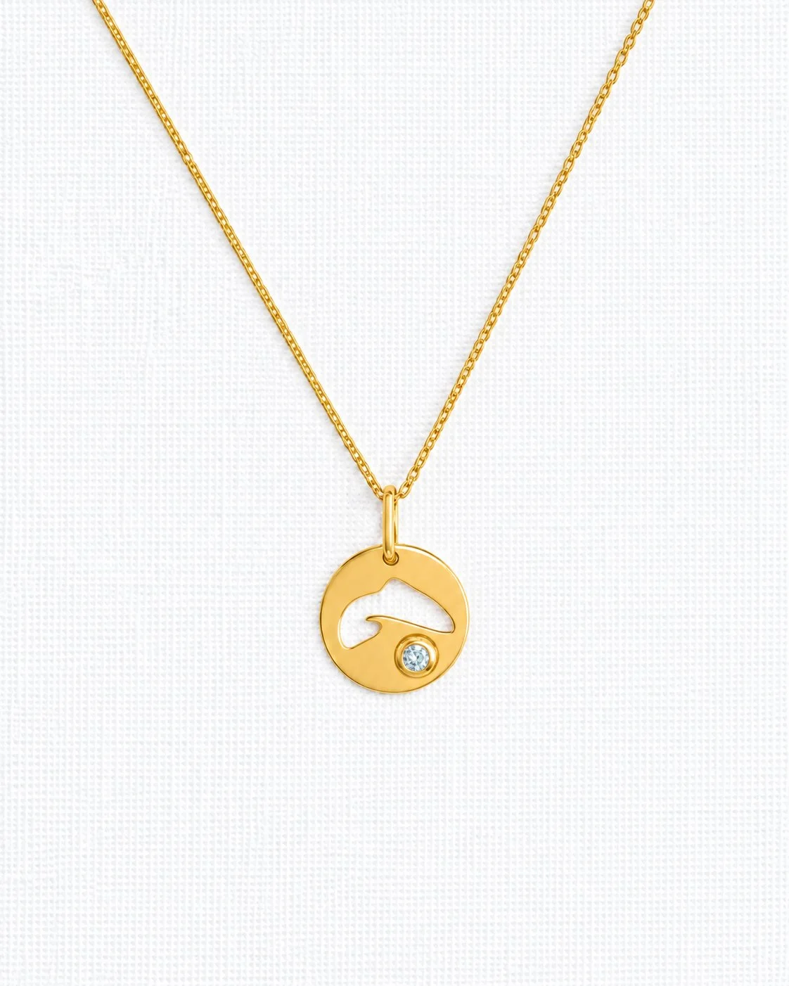 Sapphire Bazel Set and Fish Silhouette Medallion Pendant.jpg