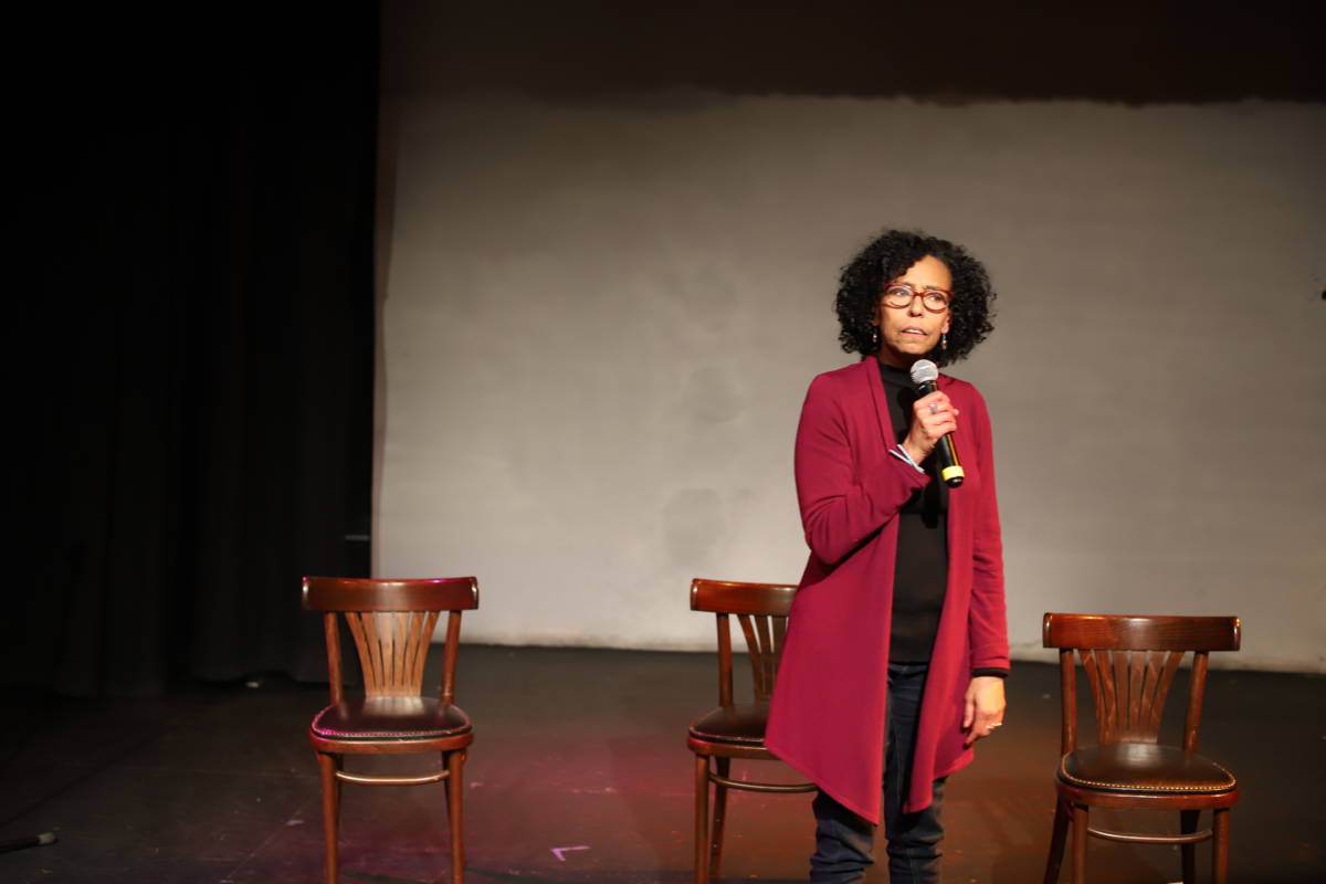 Margo Hall encouraged the audience to complicate black stereotypes. (Sam Lefebvre:KQED).jpg