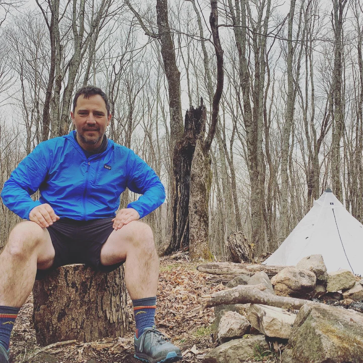 Day 9 of 30 on the #appalachiantrail . 10 steep miles up Roans High Knob. Unless the weather turns real bad I&rsquo;ll stay in the highest shelter on the AT (above 6,000 feet). That&rsquo;s my @hyperlite_mountain_gear Pyramid tent in the background (