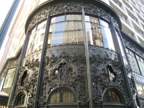 Art Deco Detailing of corner entrance of the Sullivan Building. 