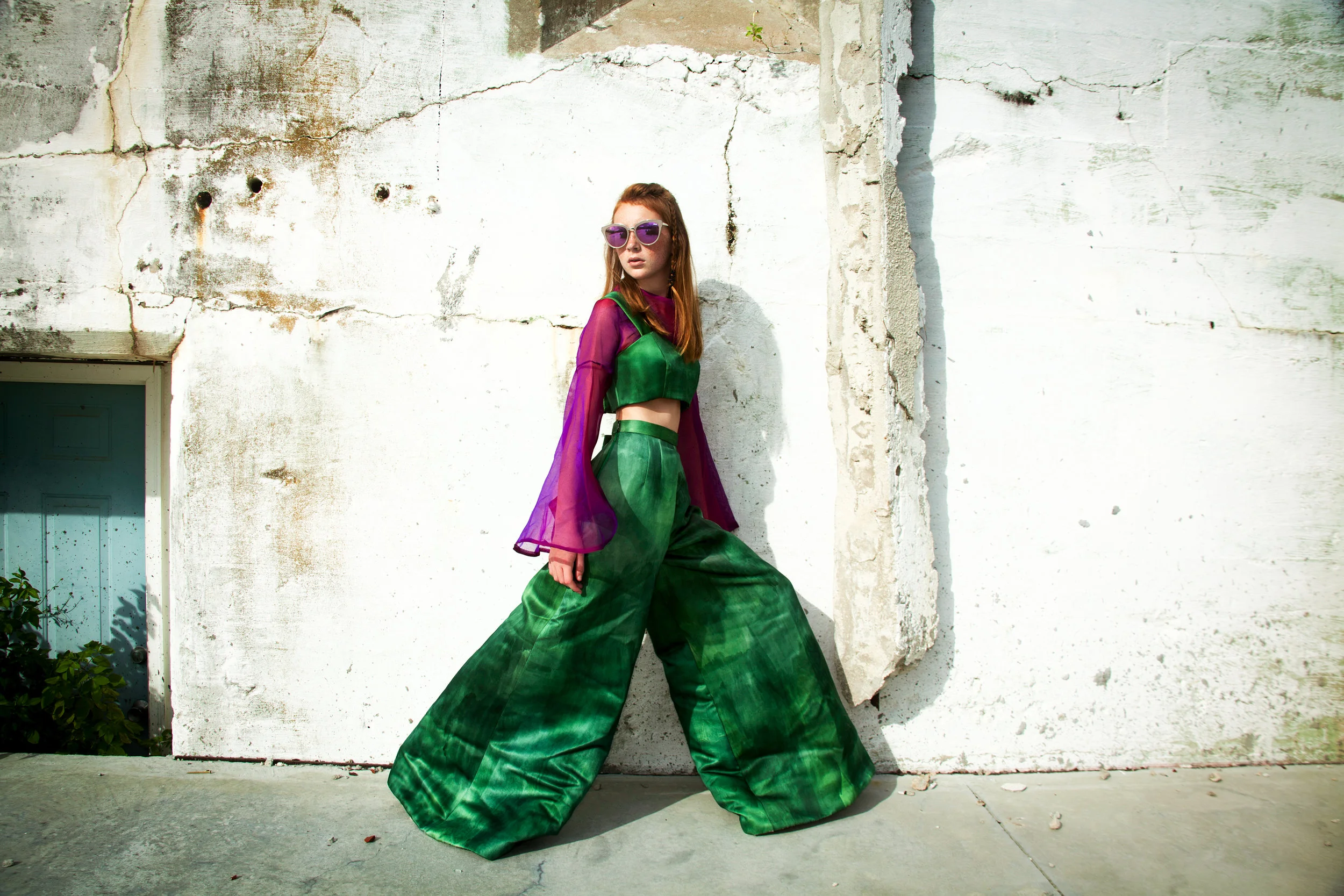 Modeled by Alex Bowen, fabric dyed by Kristen Heritage, Photo shot by Ann Van Epps