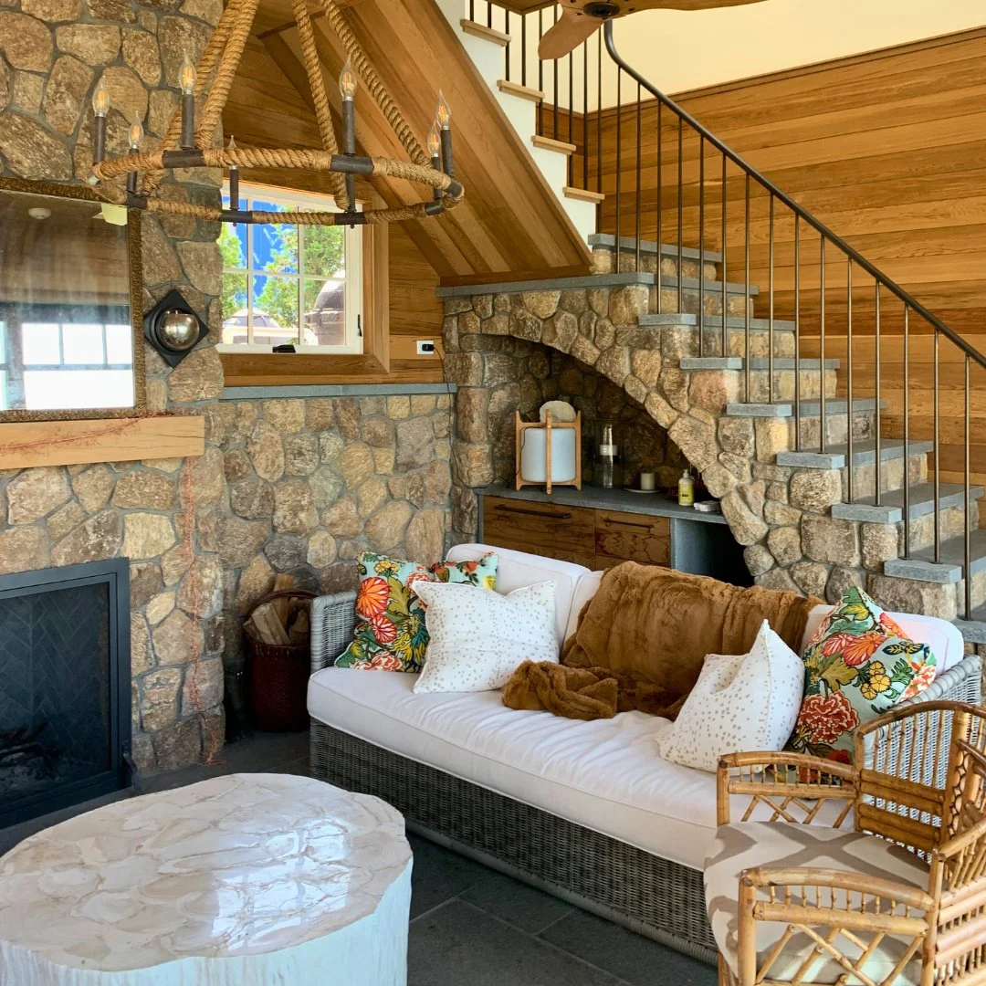 Stone, wood, and warmth - the perfect trio for December nights by the fire.