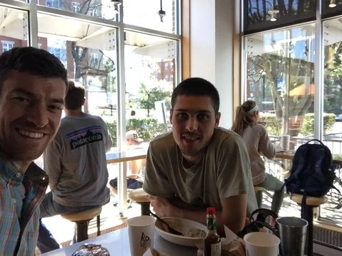 Getting lunch with Shane after he was out of the hospital