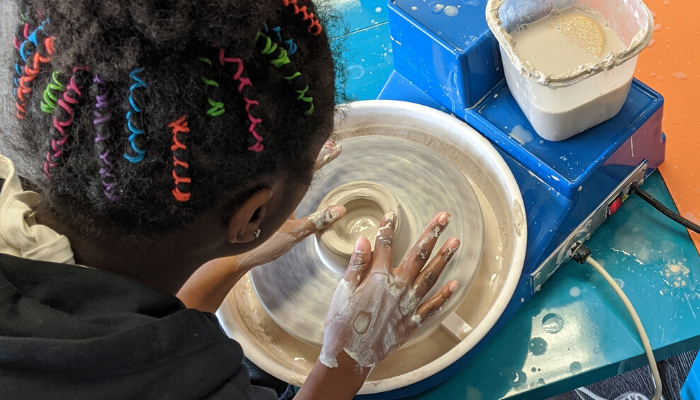 Camp Mud Pottery Wheel Class for Kids