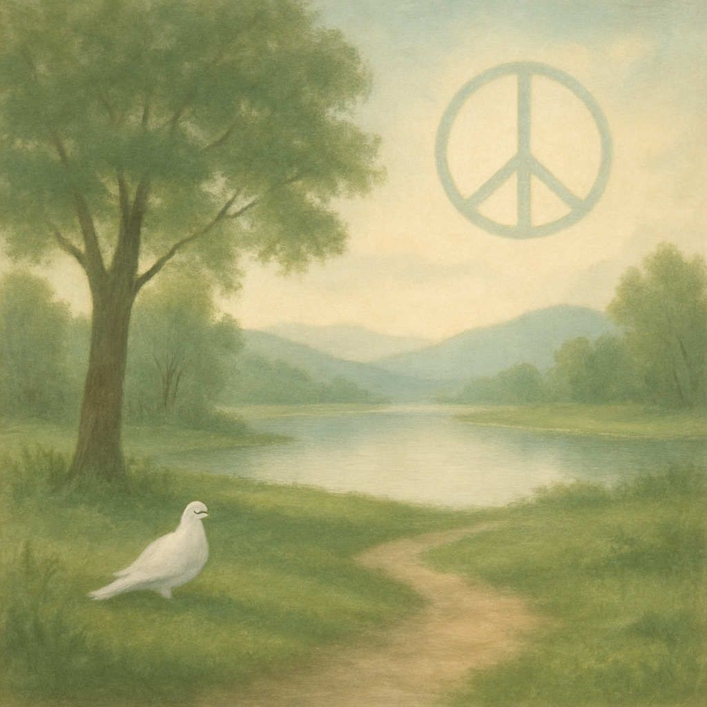 A serene landscape symbolizing peace and healing