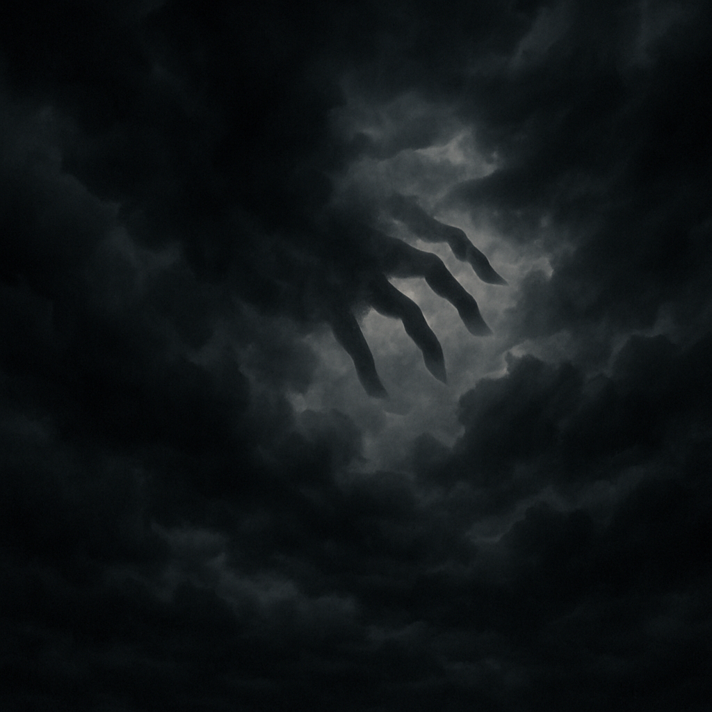 A dark and cloudy sky representing turmoil and manipulation