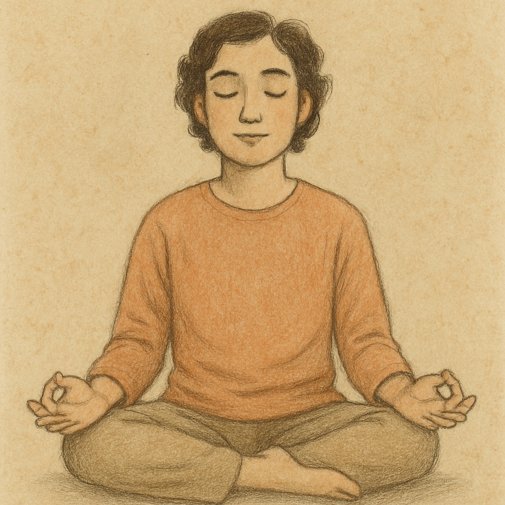 A calm and serene person practicing mindfulness