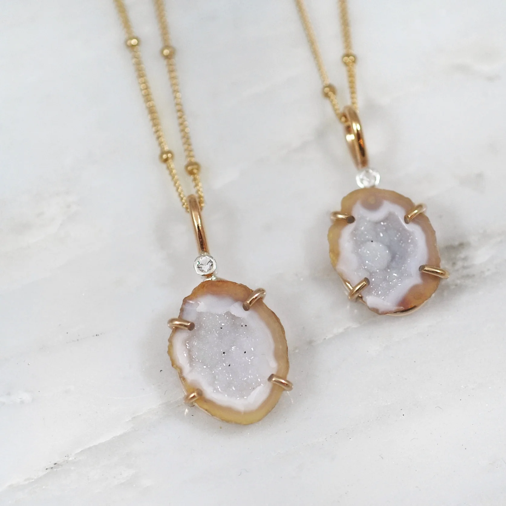 Two of a kind Geode Pendants