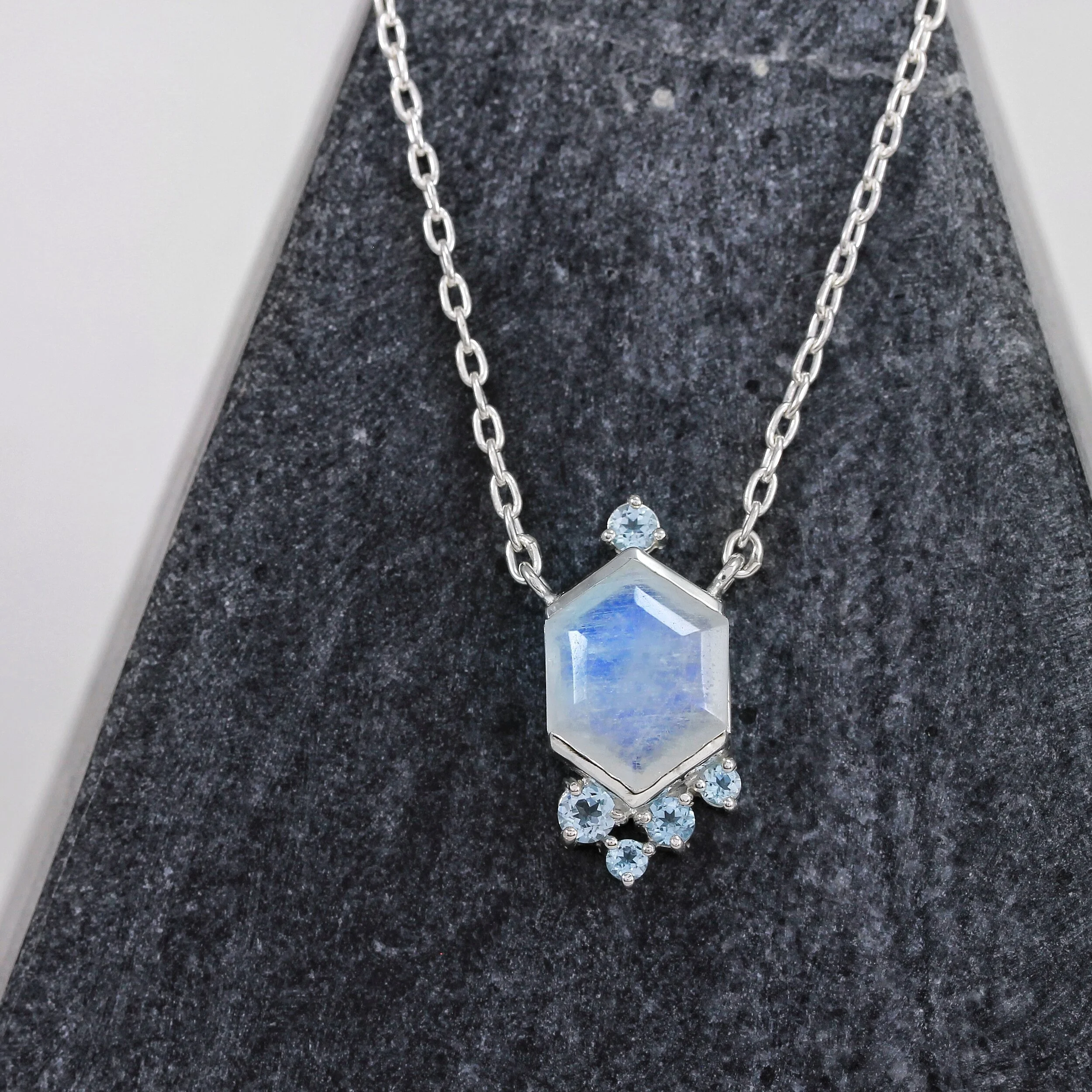 Moonstone Hex Pendant