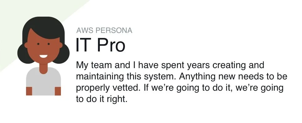 Persona identified: after surveys, roundtables, and ticket monitoring