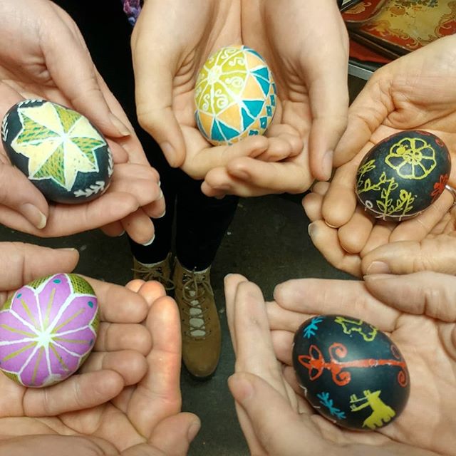 My 2nd class of the weekend. My students were awesome. #pysanky