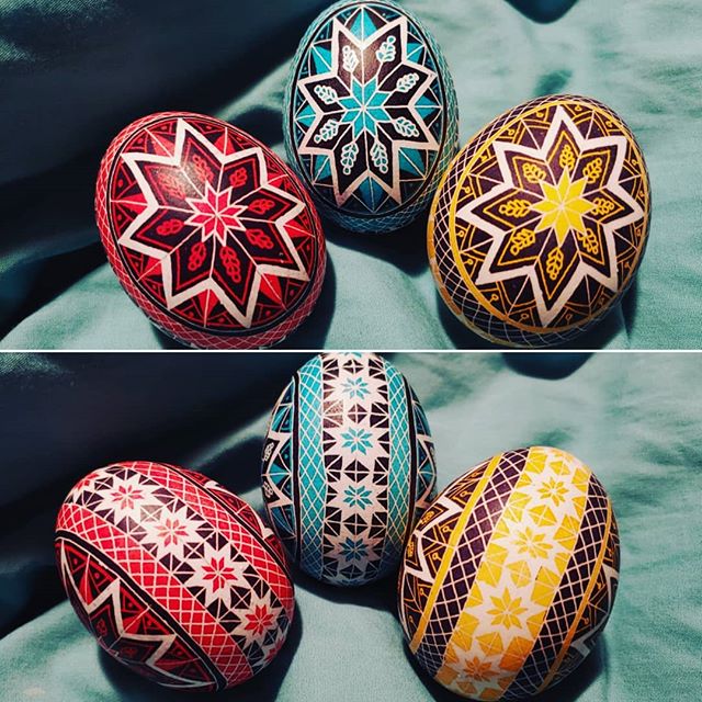 Cute little trio. #pysanky