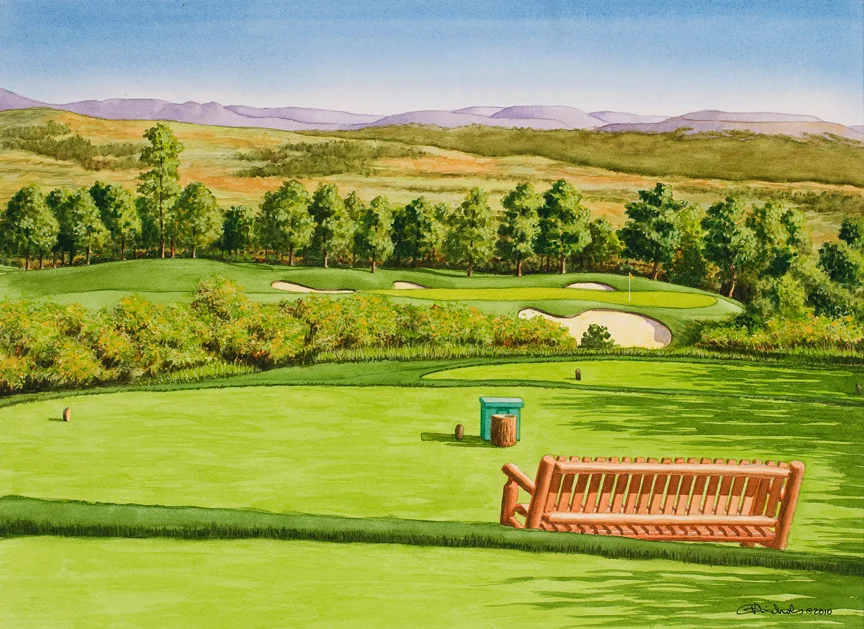 #4, Castle Pines Golf Club, Castle Rock, CO Painted as a commission for a hole-in-one