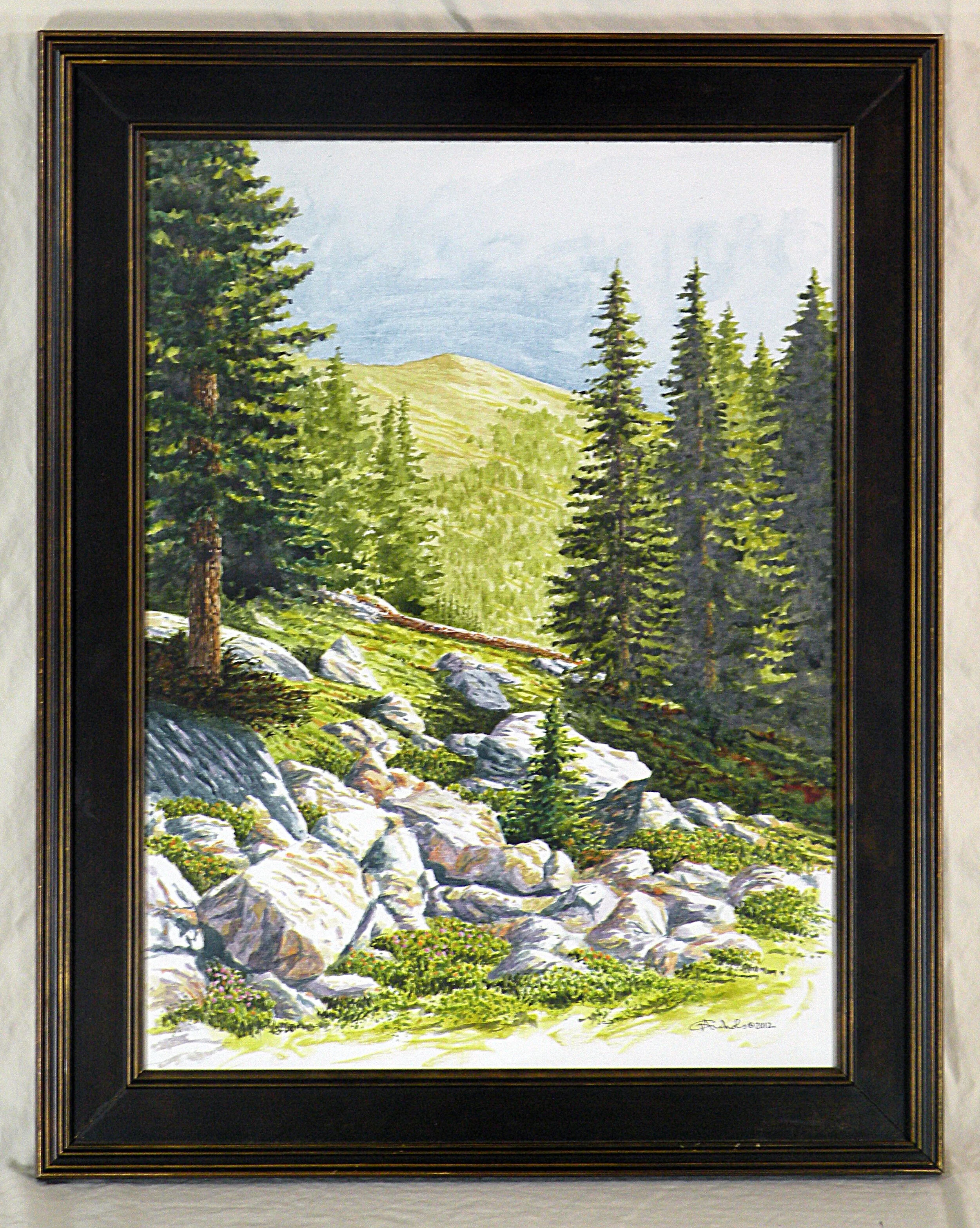Slater Lake Trail - 23" x 29", framed, $450