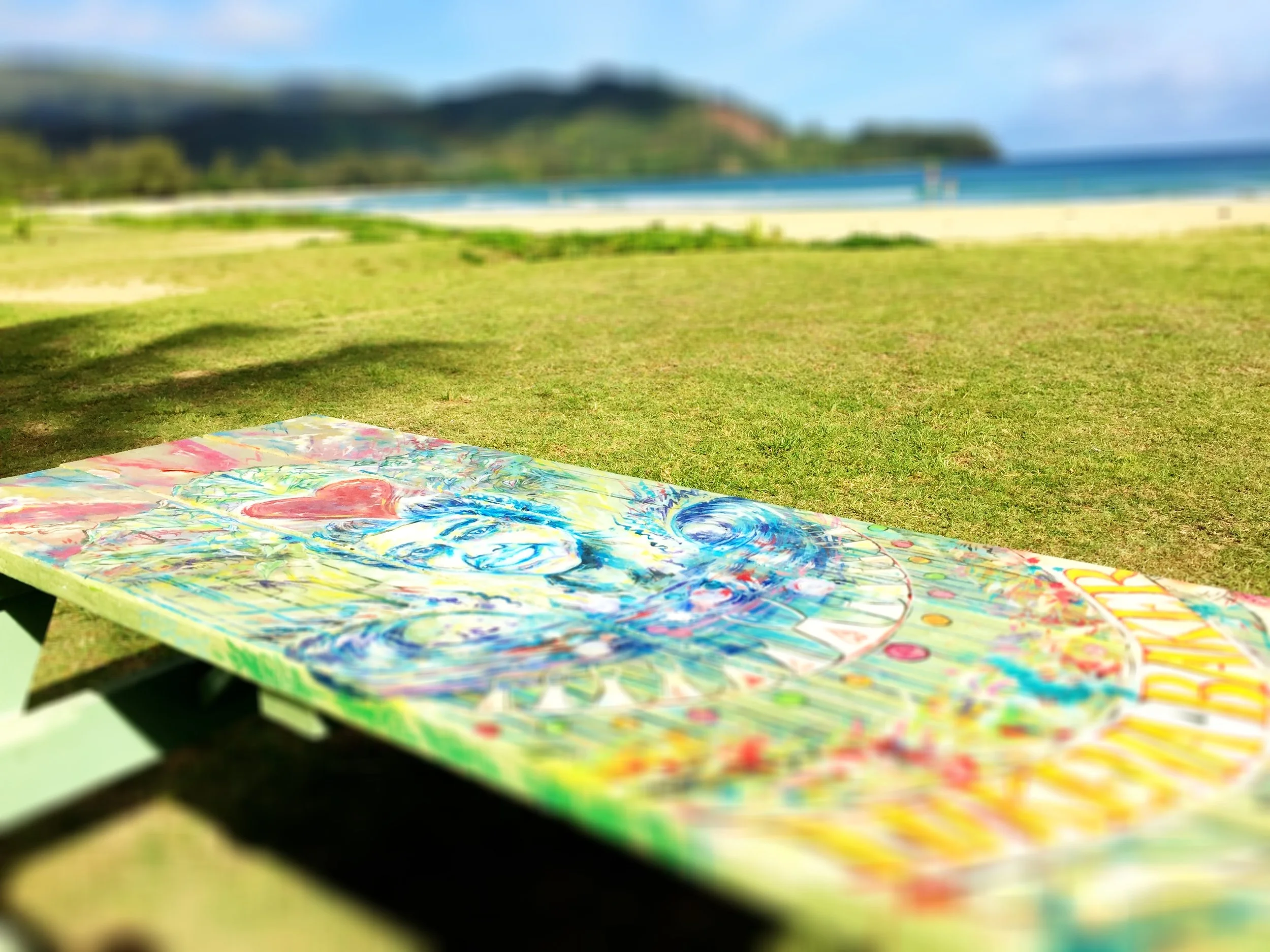 Graffitti Table Hanalei close up.jpg
