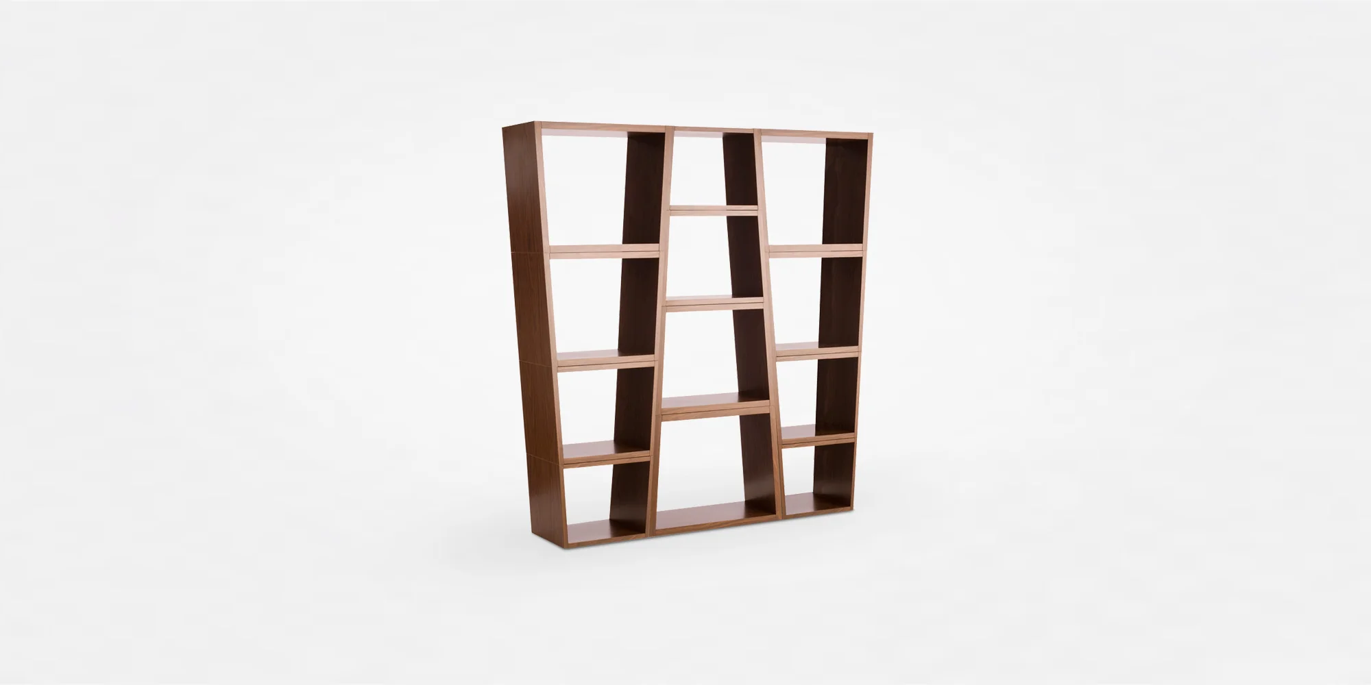 Stack Book Shelf Client: Target (Work done at Dror.) 2008 The Stack Bookcase developed for Target is a set of nesting trapezoidal boxes. Each set comes with a set of 4 boxes that stack vertically to form a single bookcase. They can be linked to gather in series to form larger units. The design came from observing how customers shop for bookcases at target retail stores. The pain point found was how the customer got the bookshelf from the shelf to the register. Traditional RTA Bookshelves have very tall members that result in a large box size. This may work at a retailer like Ikea where the whole store is set up for items of this size, for Target the focus was providing a full height bookcase that easily fit in a shopping cart, assembled in seconds with no tools and allowed for the assembly into large units and systems. Work done at Dror