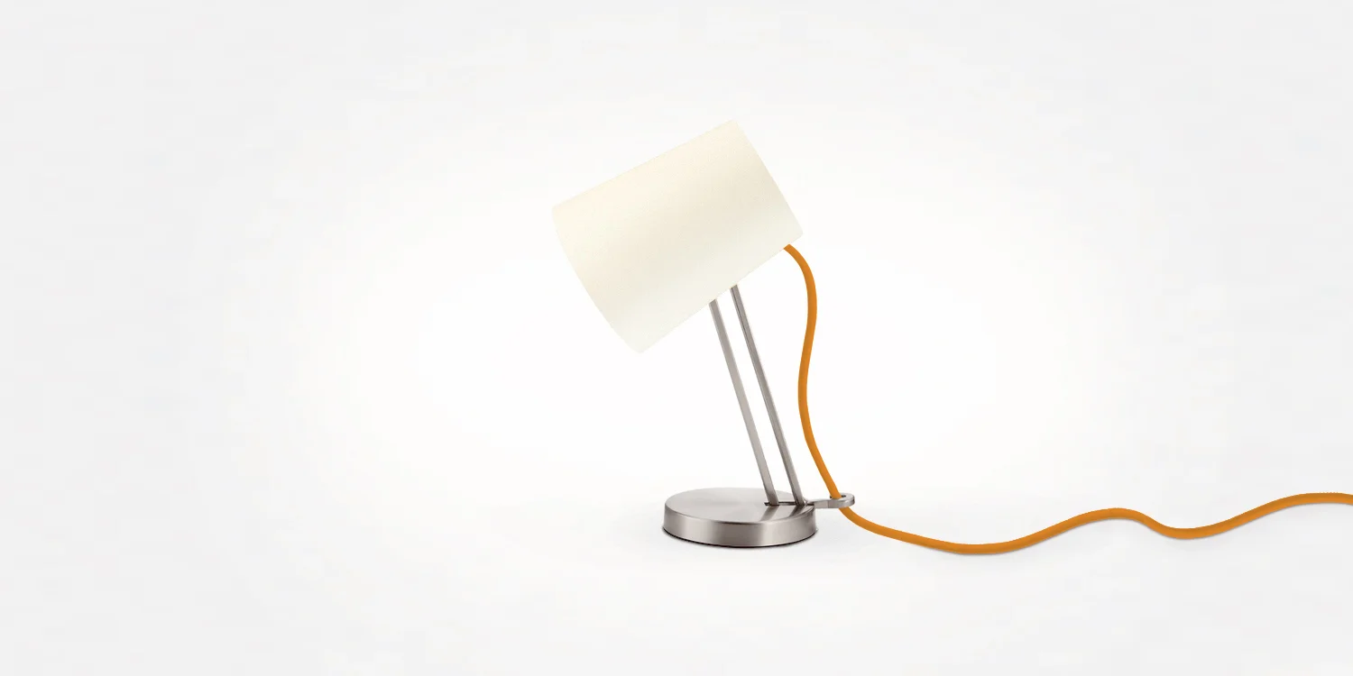Tilt Lamp Client: Target (Work done at Dror.) 2008 The Tilt Lamp transforms from a straight stick lamp to an angled task lamp. The unique mechanism was developed utilizing the geometry of a tackle box. By developing a new mechanism based on simple mechanics, it was possible to bring this adjustable lamp to market at a retail cost of $19.99. 