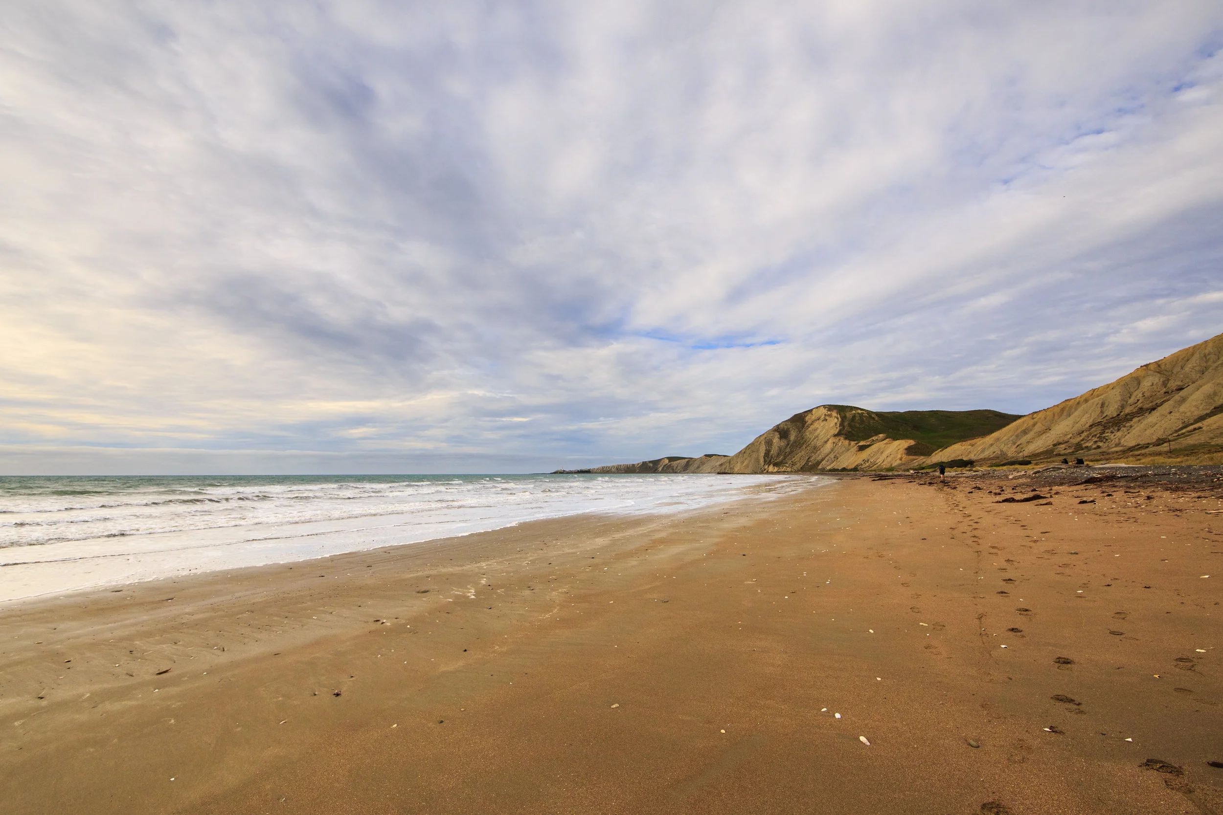 The walk out from Marfell's Beach.