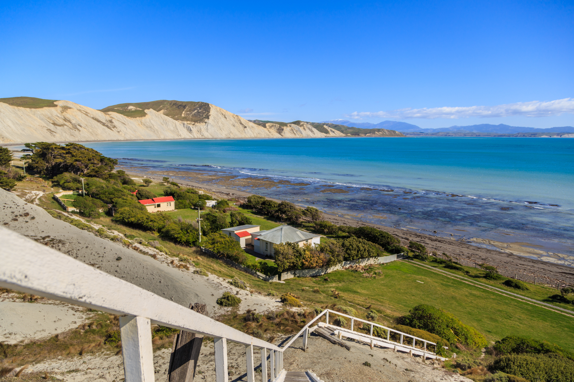 The accommodation from the lighthouse.