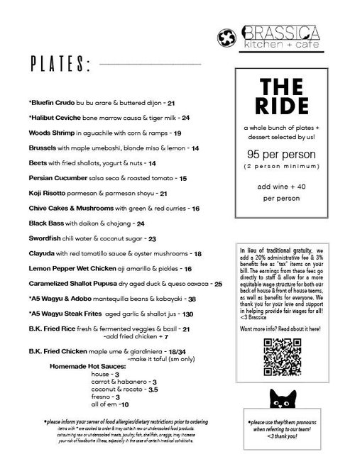 Menus — Brassica Kitchen + Cafe