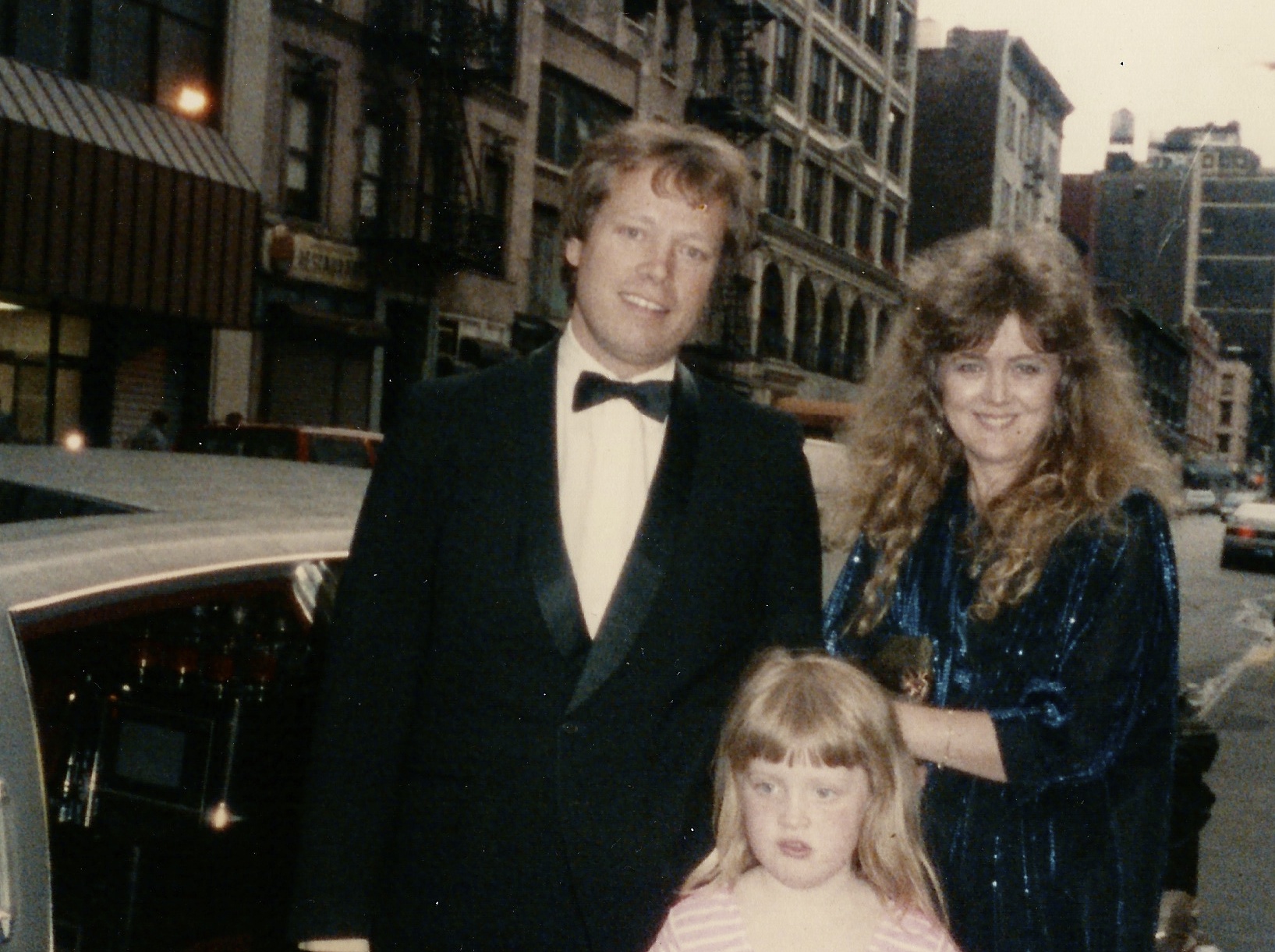 Fiona, her husband Bob Whitmore and daughter Anastasia in NY in the 80's