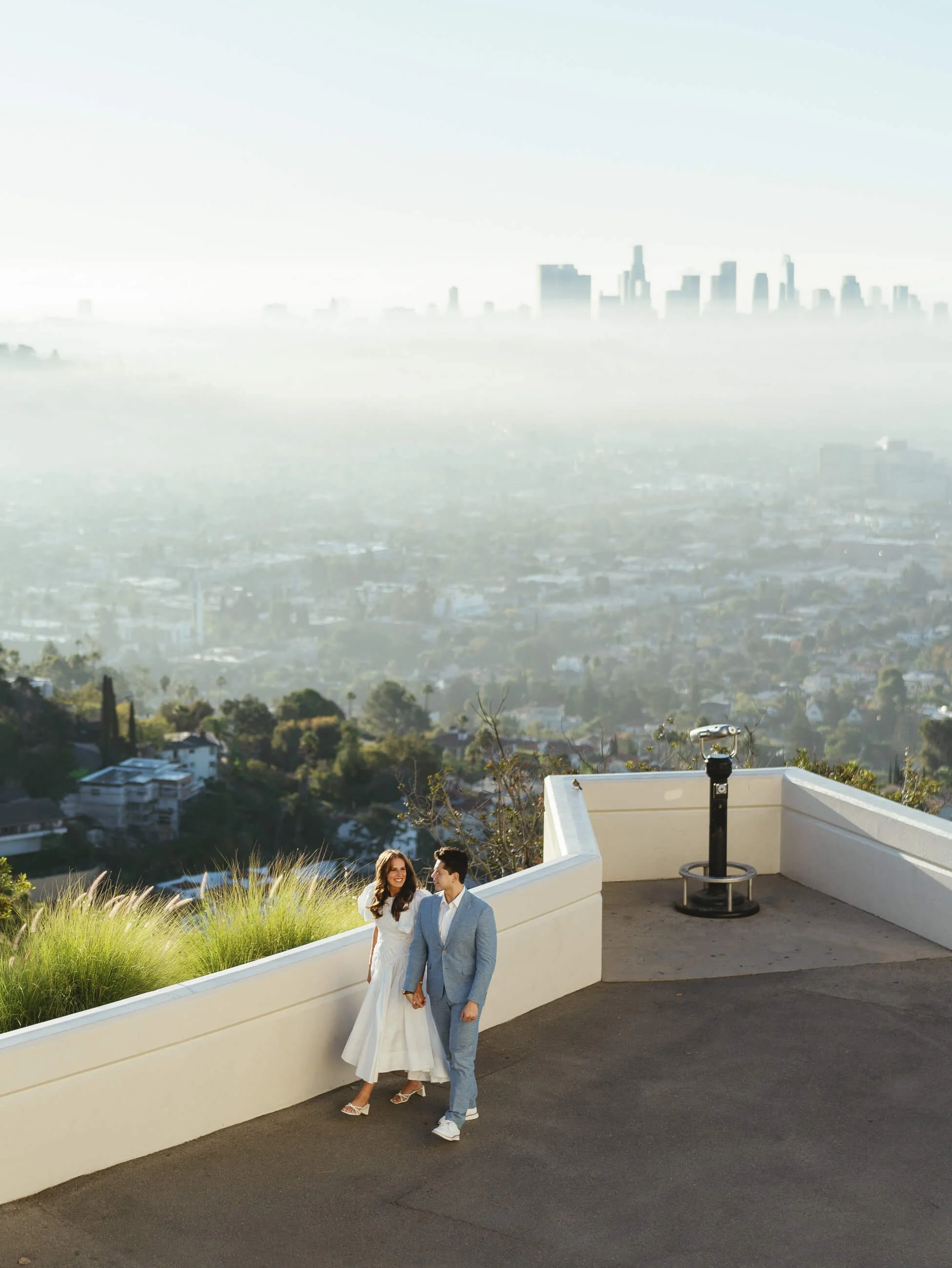 Sunrise Griffith Observatory Engagement Session | Avery + Willie (Jenessa Fuller Photography)