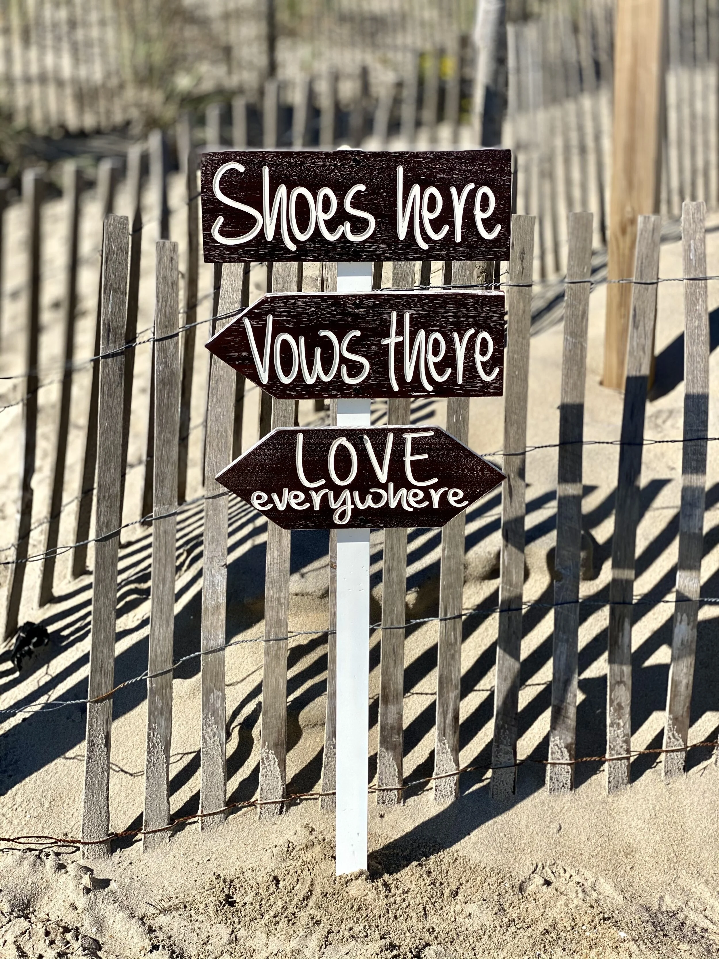 Beach Wedding Directional Sign