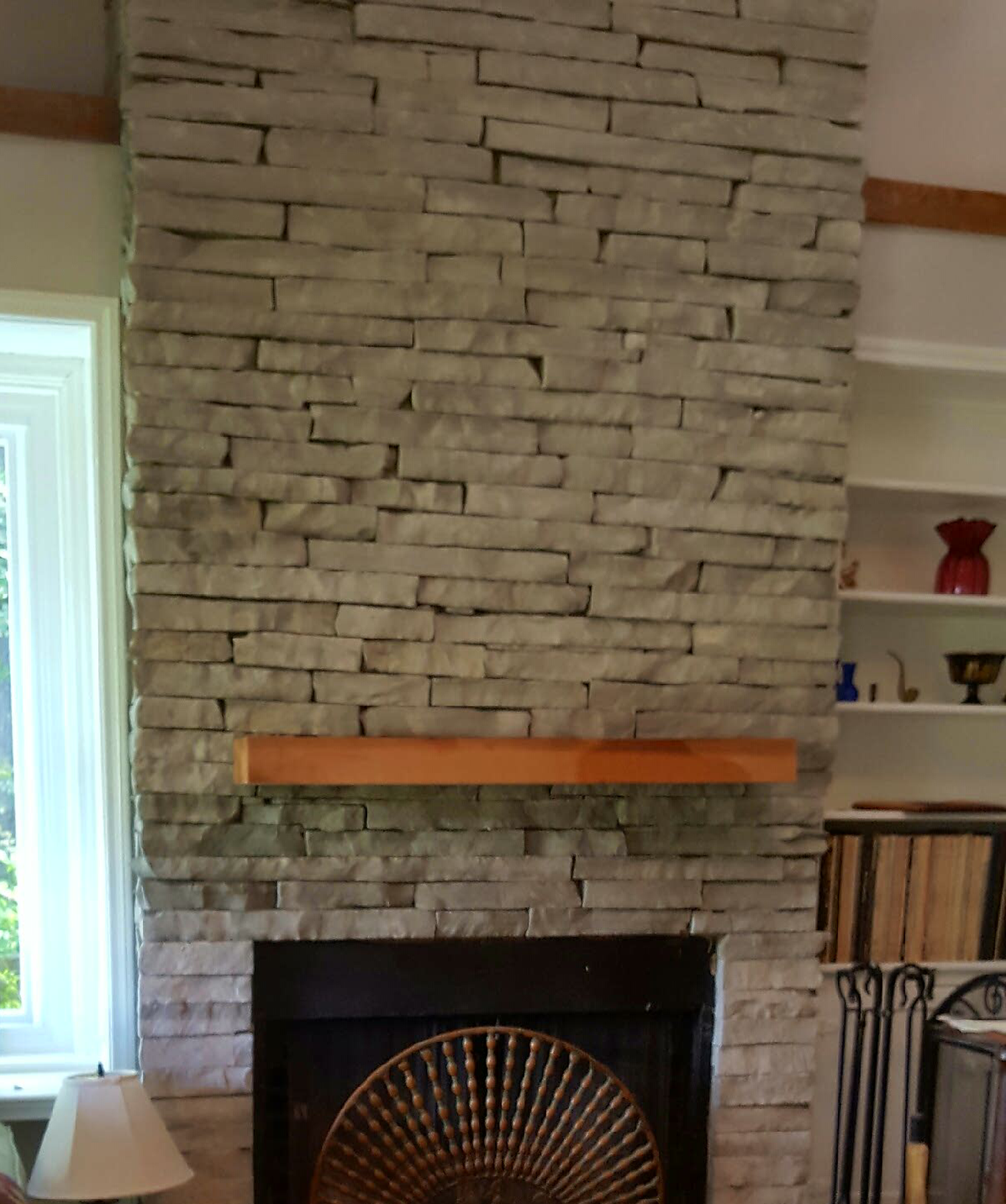 stone fireplace