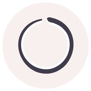 Katrina McGhee brand circle icon blush background charcoal stroke