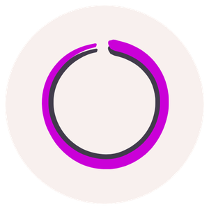 Katrina McGhee brand circle icon blush background magenta and charcoal stroke