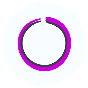 Katrina McGhee brand circle icon white background magenta and charcoal stroke