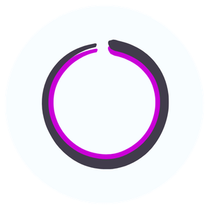 Katrina McGhee brand circle icon white background magenta and charcoal stroke