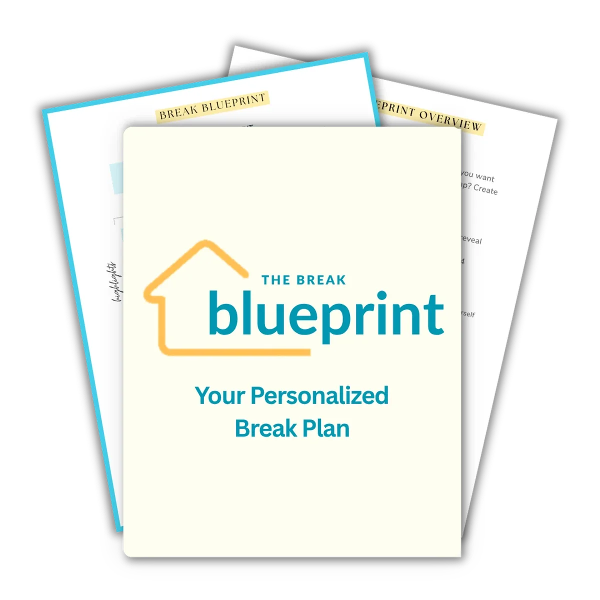 Mockup of The Break Blueprint, a personalized career break plan resource from career break coach Katrina McGhee