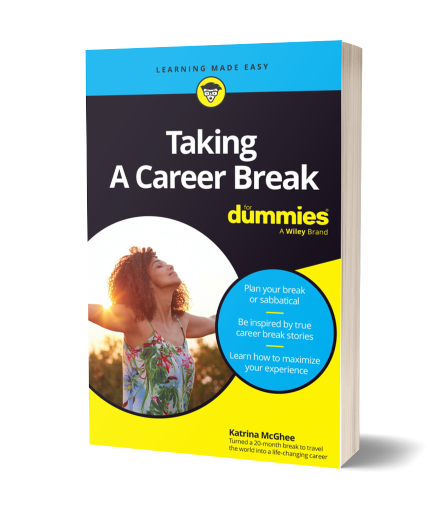 Mockup of Taking a Career Break For Dummies books, sabbatical planning resource