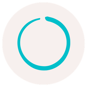 Katrina McGhee brand circle icon pink background teal stroke