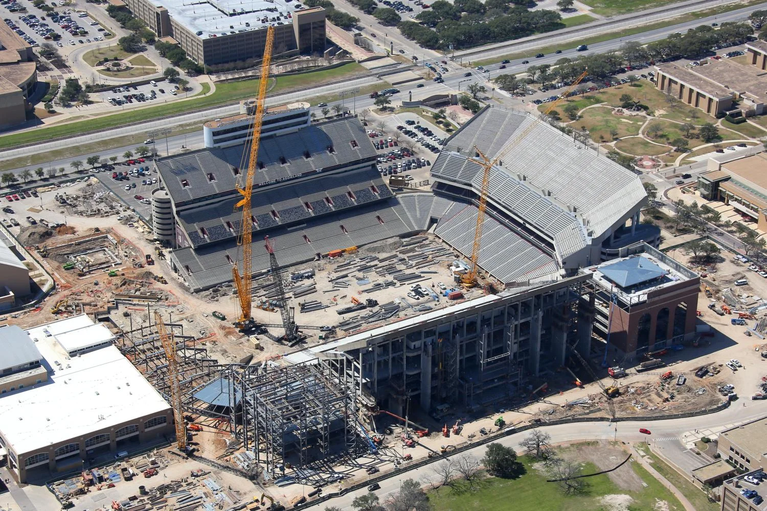 Kyle Field Construction Progress, College Station, Texas - Aerial Construction Progress Photographer - Aerial Drone Image - Construction Aerial Photography and Video - TX