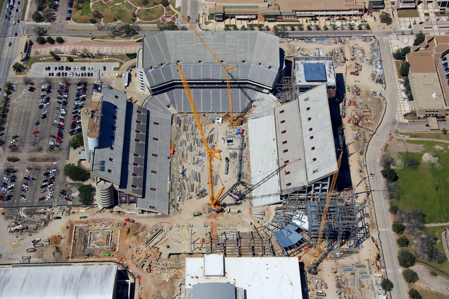 Kyle Field Construction Progress, College Station, Texas - Aerial Construction Progress Photographer - Aerial Drone Image - Construction Aerial Photography and Video - TX