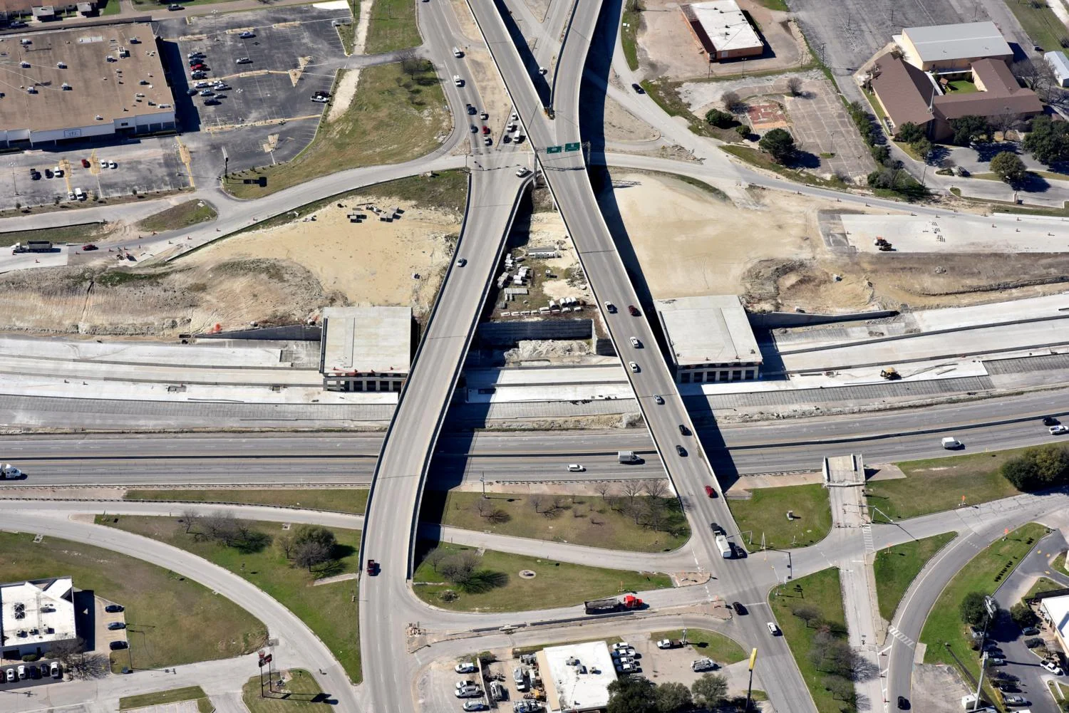 Highway Construction, Temple, Texas - Aerial Construction Progress Photographer - Aerial Drone Image - Construction Aerial Photography and Video - TX