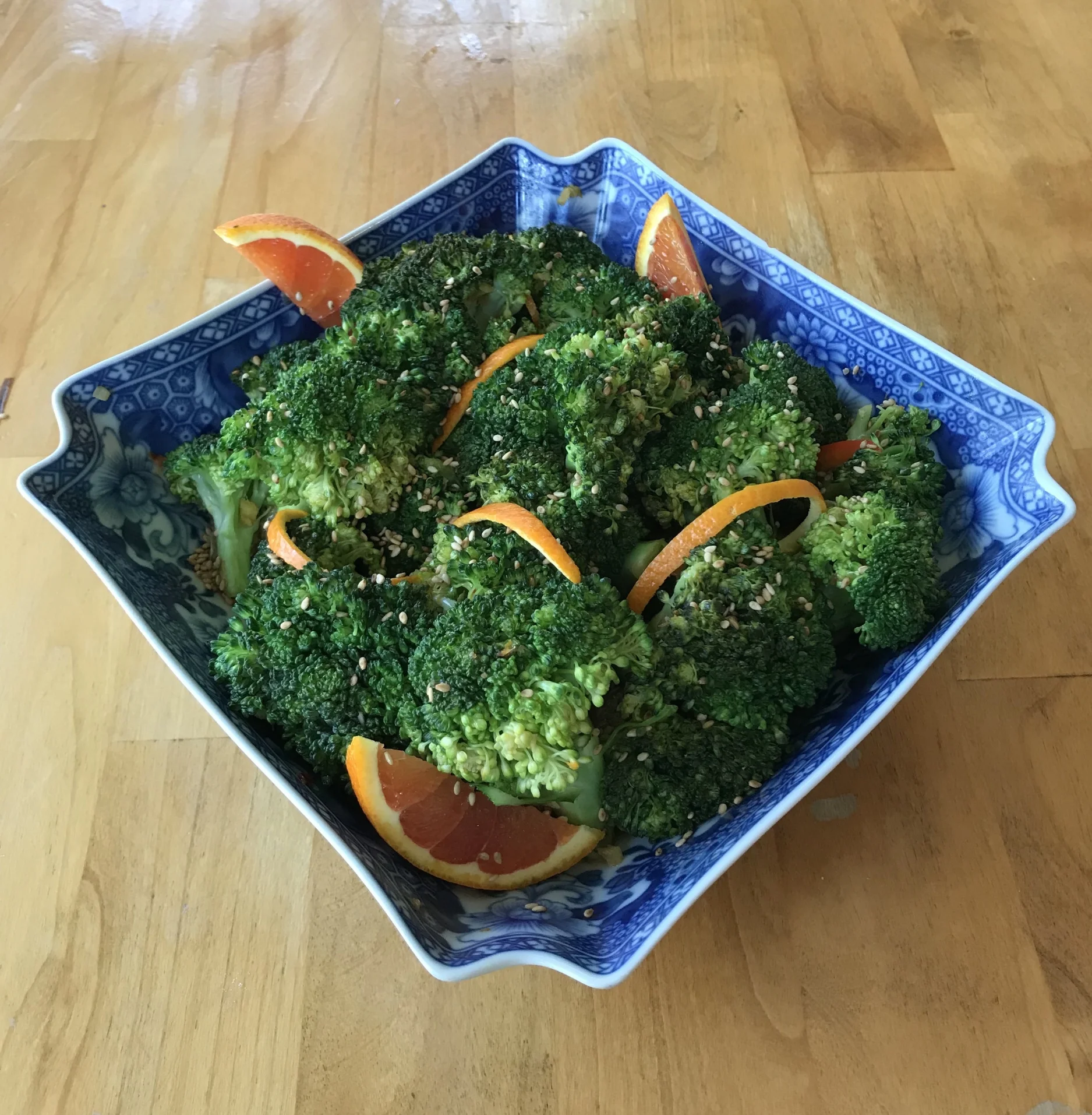 broccoli with sesame orange sauce