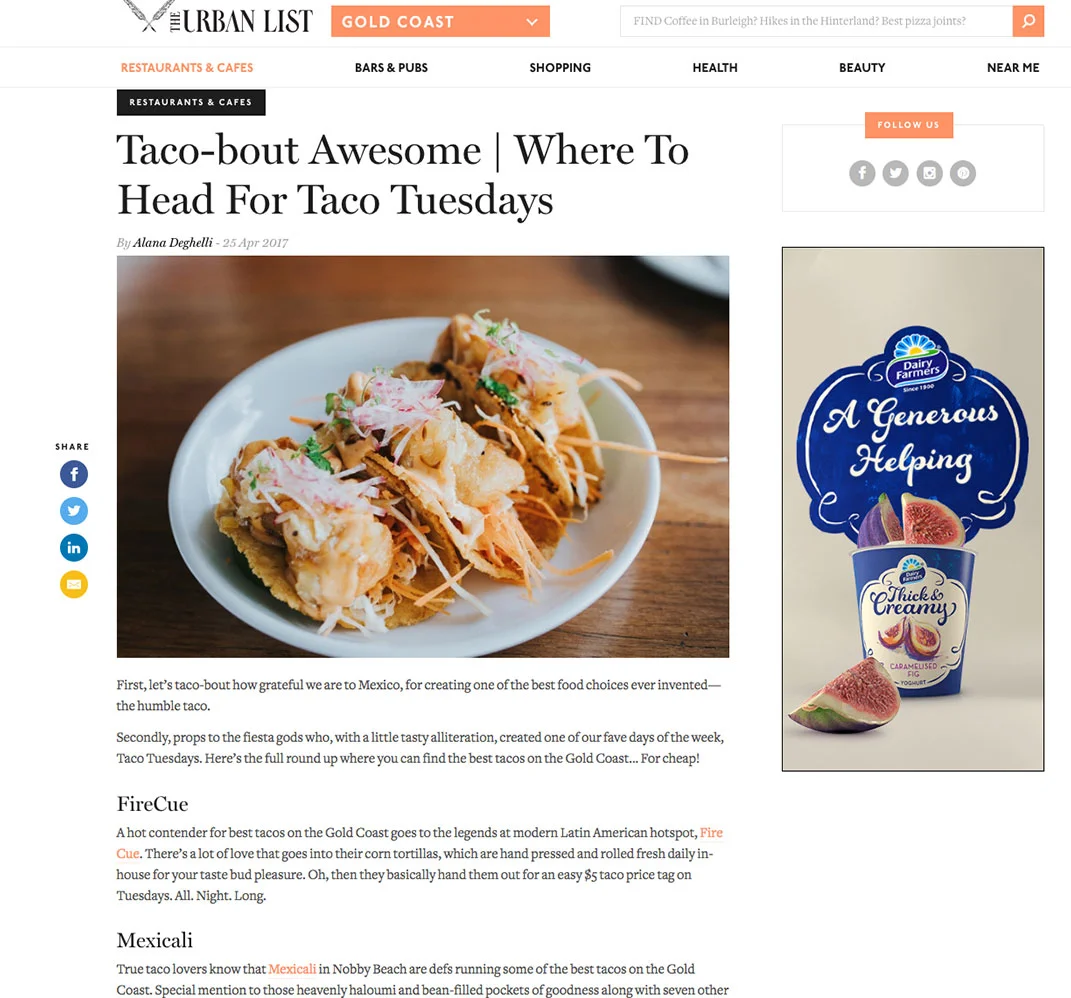 Featured on The Urban List CLICK TO FIND OUT MORE