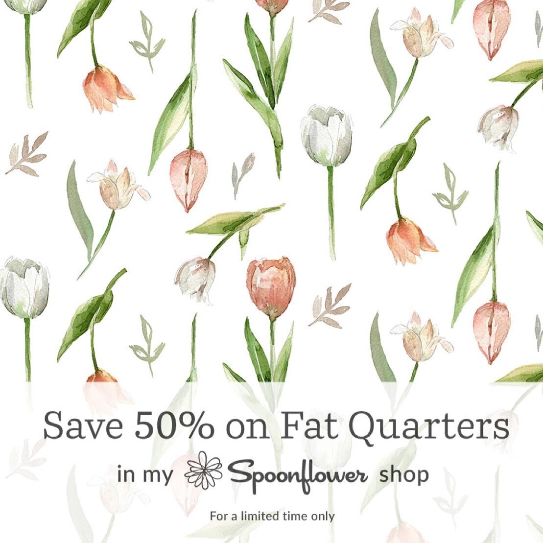 Tulips are my favorite flower! My latest pattern &ldquo;Tulip Delight&rdquo; is now available in my @spoonflower shop. Bonus - There&rsquo;s a 50% sale on fat quarters through tomorrow night. Wish I knew how to sew! I&rsquo;d love little zippered bag