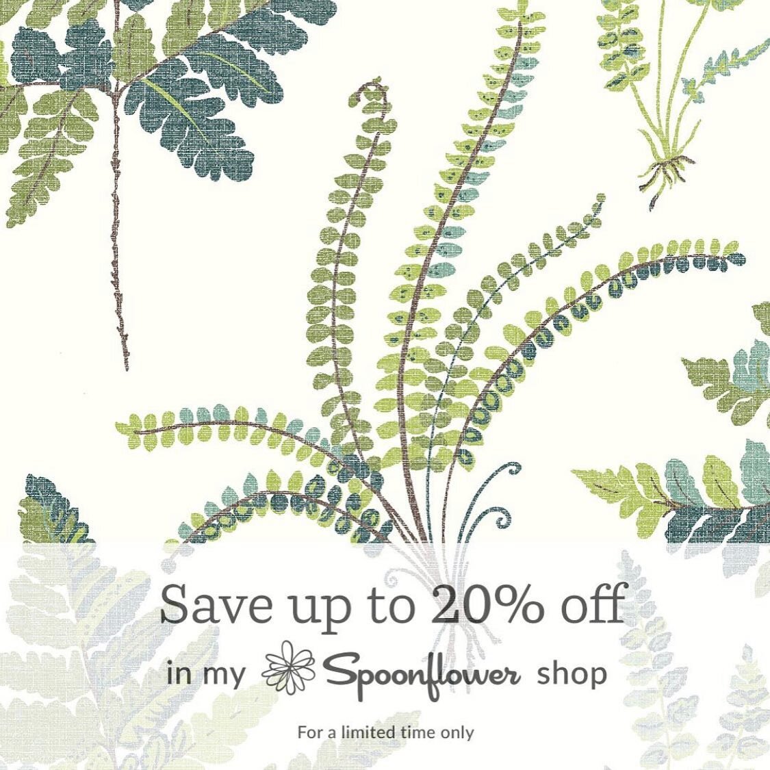 Sharing a little green pattern today. This is also my best selling design on @spoonflower . It&rsquo;s their Buy more save more Sale! See more designs through the link in my bio. #ferns #spoonflowerfabric #spoonflowerdesigner #buymoresavemore @spoonf