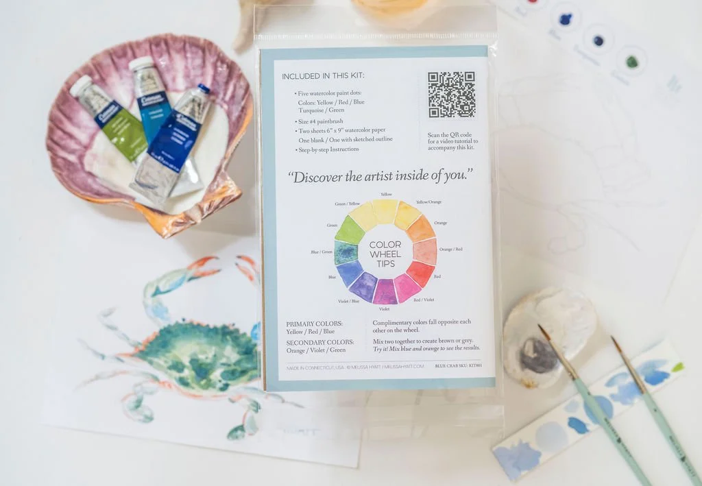Blue Crab Watercolor Art Kit